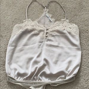 Abercrombie and Fitch cream satin, lace bodysuit